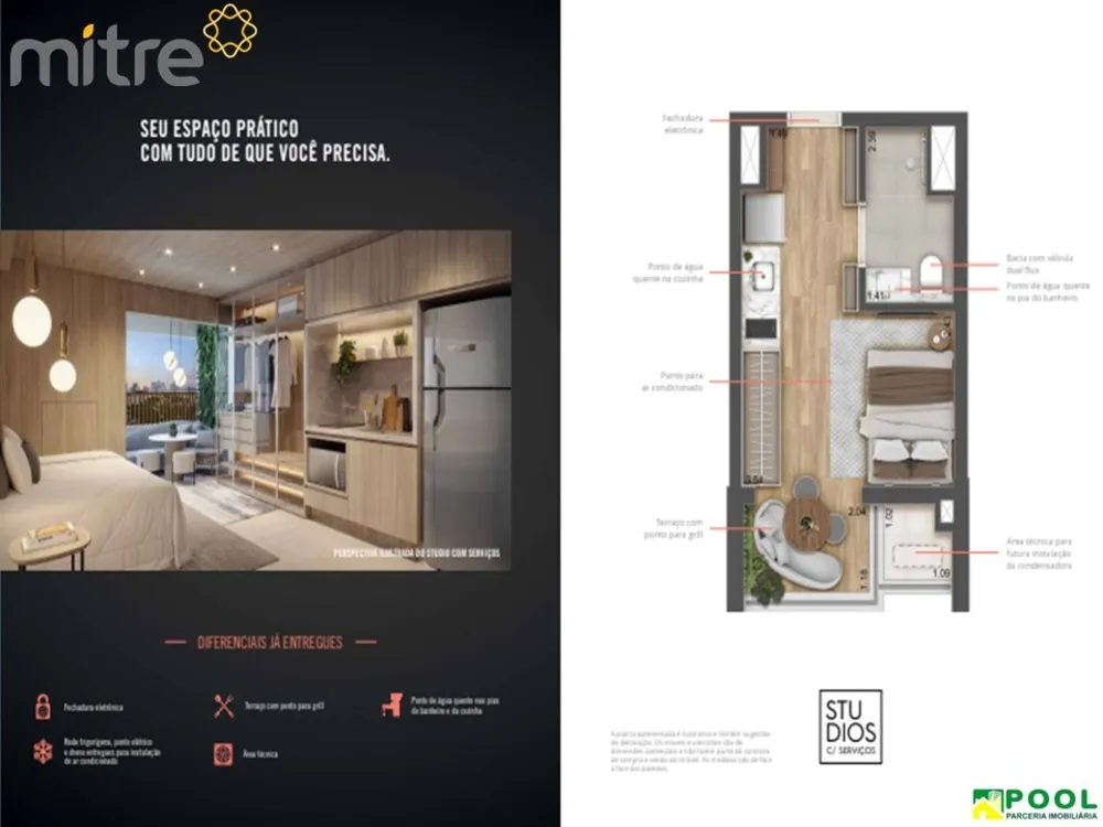 Apartamento, 1 quarto, 26 m² - Foto 2