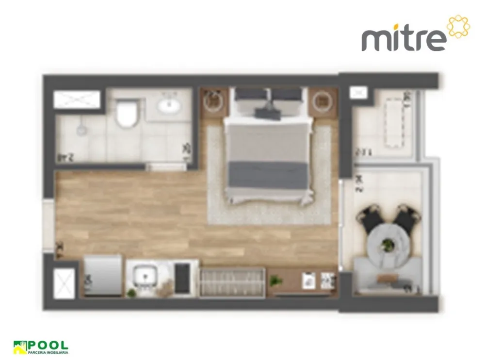 Apartamento, 1 quarto, 26 m² - Foto 1