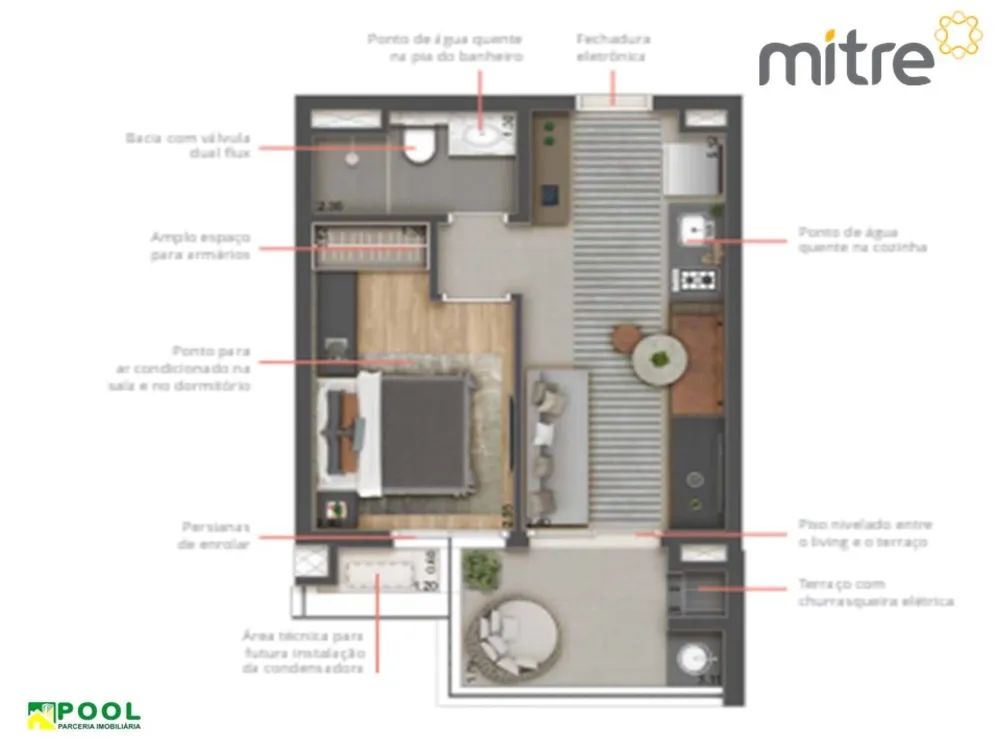 Apartamento, 1 quarto, 38 m² - Foto 2