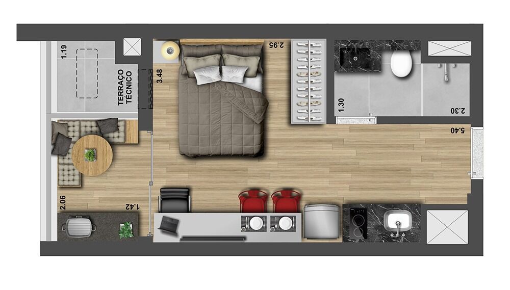 Apartamento, 1 quarto, 26 m² - Foto 6