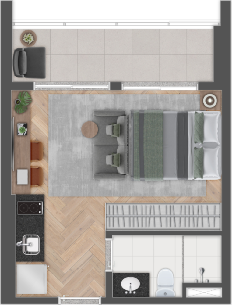 Apartamento, 1 quarto, 27 m² - Foto 1