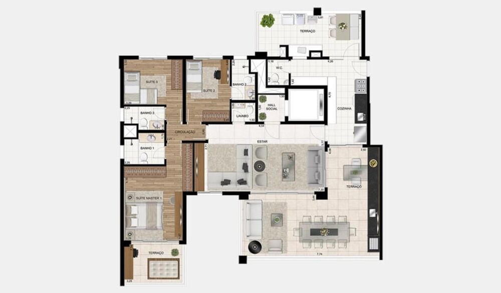 Apartamento, 3 quartos, 172 m² - Foto 2