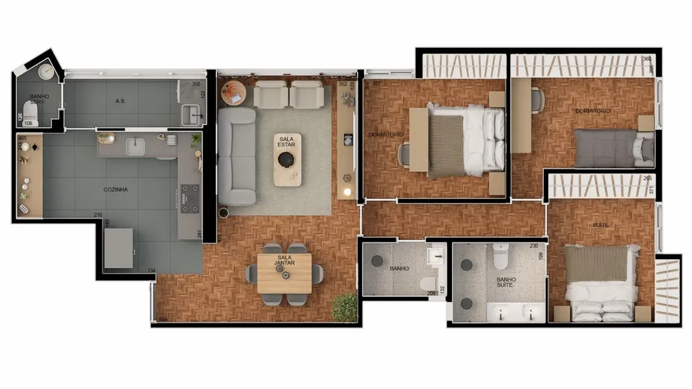 Apartamento, 3 quartos, 98 m² - Foto 2