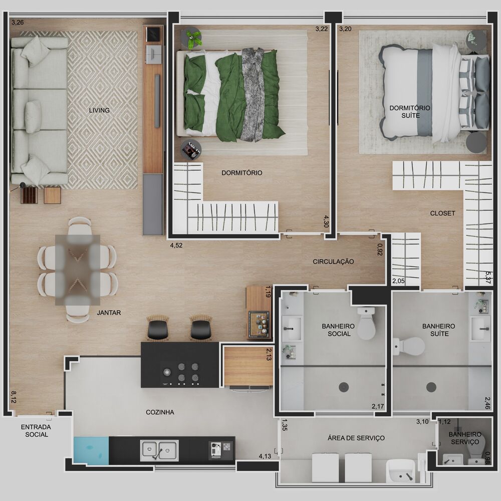 Apartamento, 2 quartos, 96 m² - Foto 1