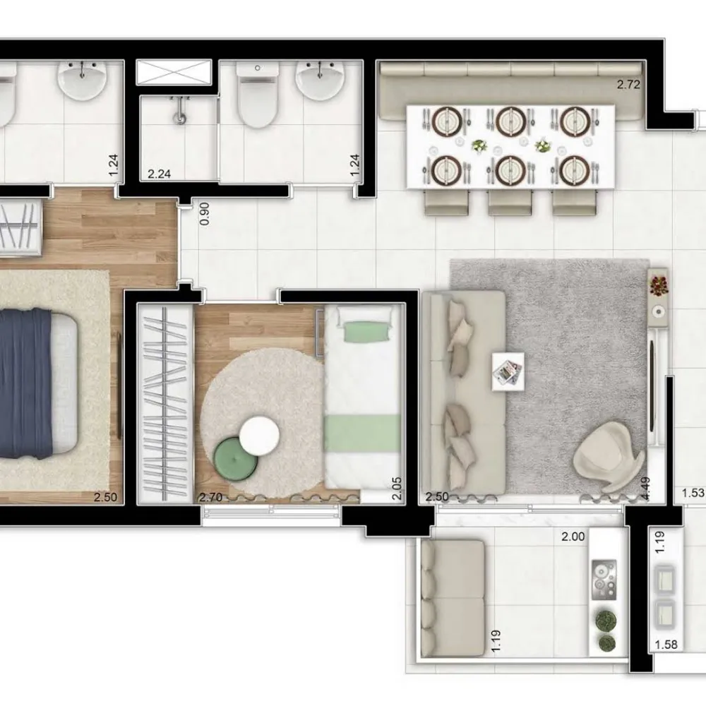 Apartamento, 2 quartos, 50 m² - Foto 12