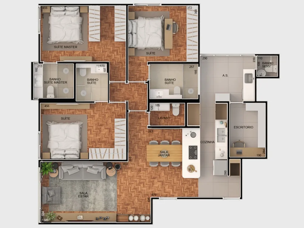 Apartamento, 3 quartos, 129 m² - Foto 1