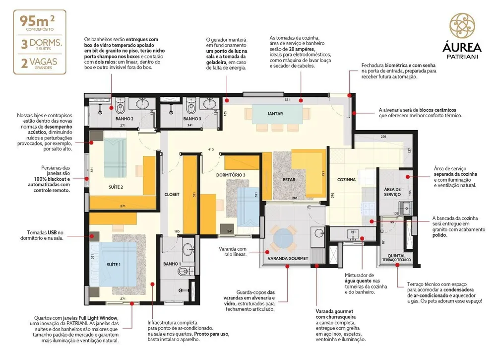 Apartamento, 3 quartos, 95 m² - Foto 1