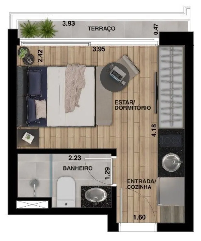 Apartamento, 1 quarto, 25 m² - Foto 5