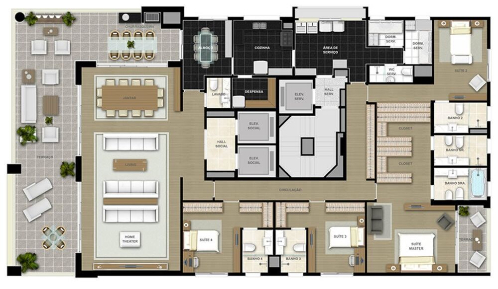 Apartamento, 4 quartos, 226 m² - Foto 1