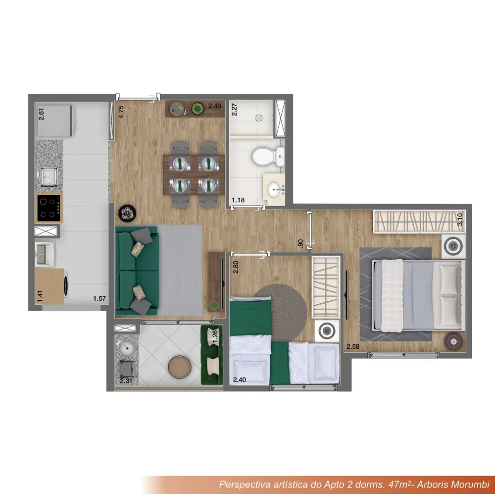 Apartamento, 2 quartos, 47 m² - Foto 16