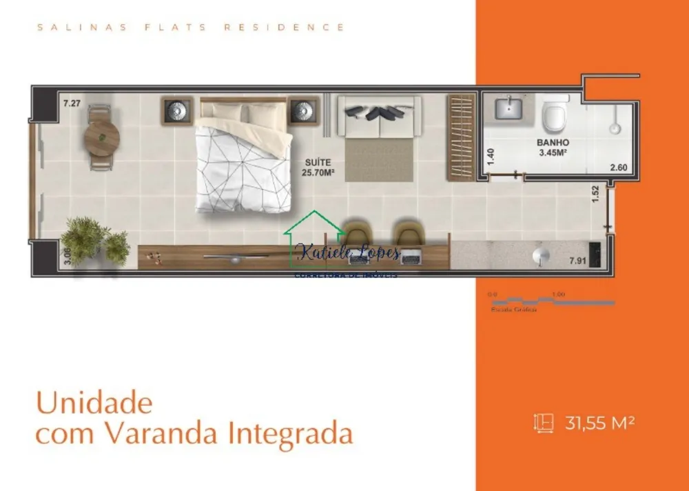 Flat/Apart Hotel, 1 quarto, 45 m² - Foto 35