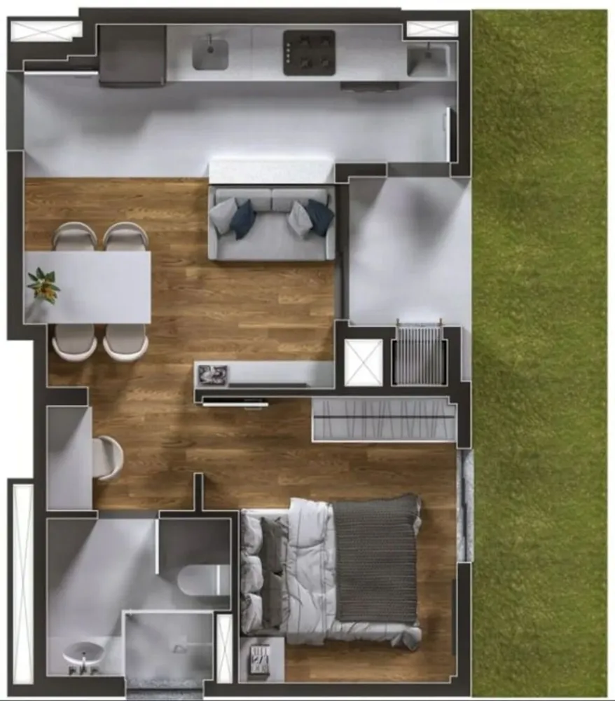 Apartamento, 1 quarto, 57 m² - Foto 1