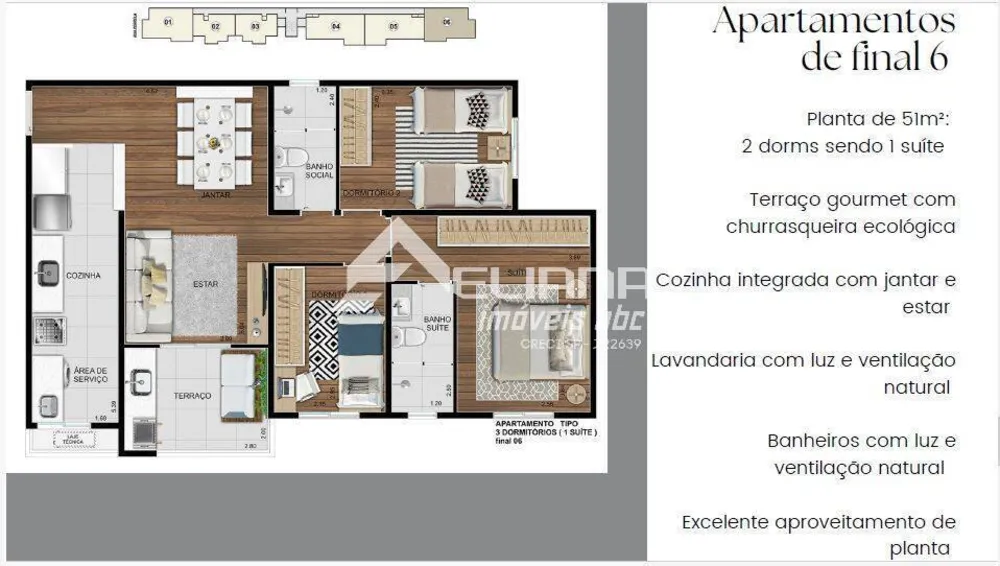 Apartamento, 2 quartos, 51 m² - Foto 15