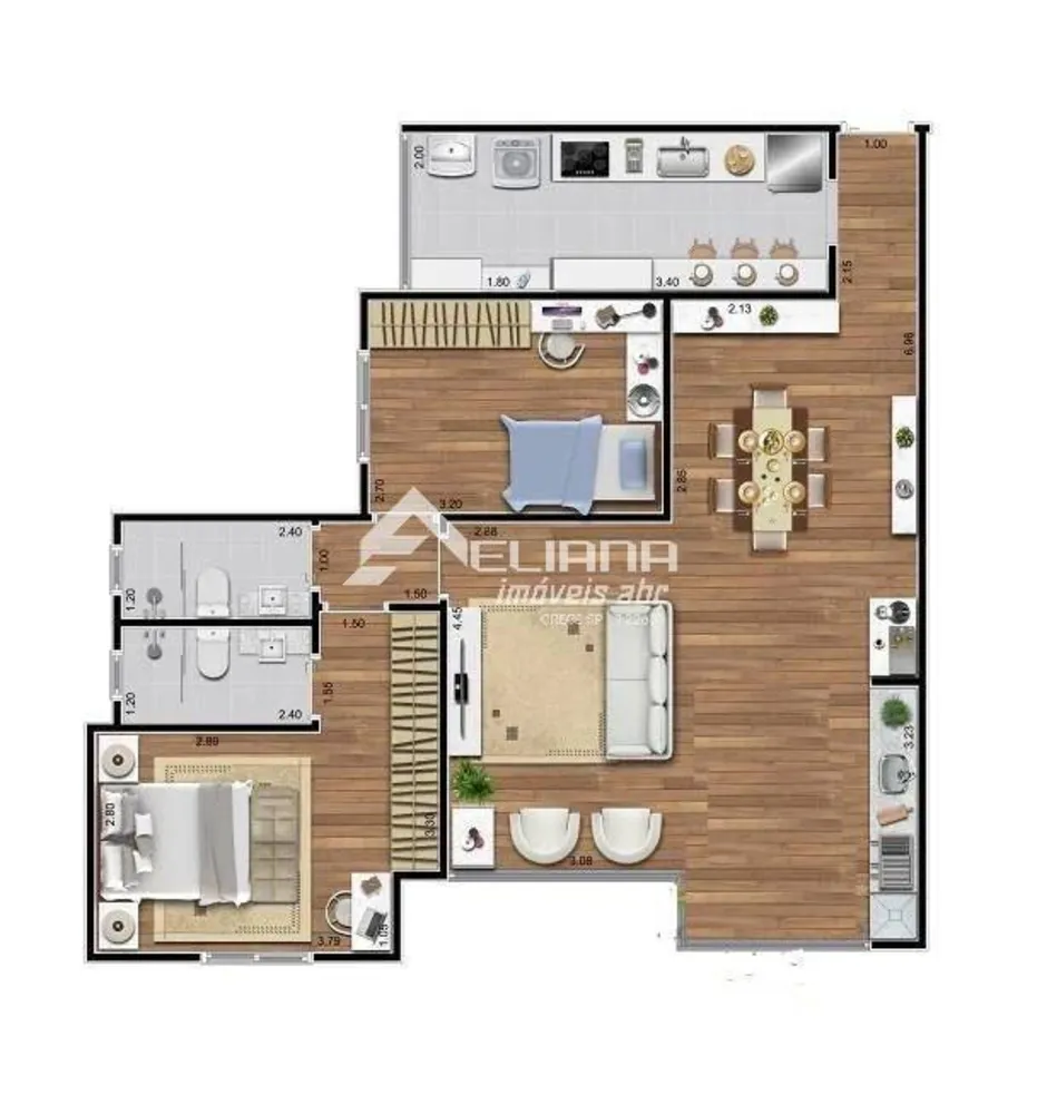 Apartamento, 3 quartos, 92 m² - Foto 2