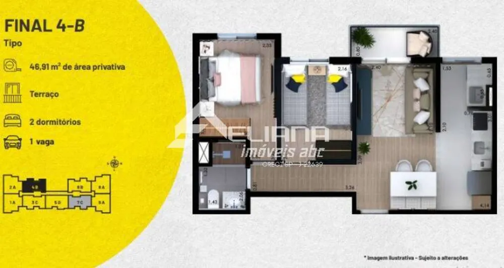 Apartamento, 2 quartos, 46 m² - Foto 4