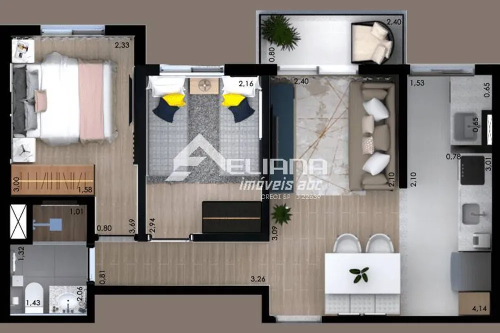 Apartamento, 2 quartos, 46 m² - Foto 3