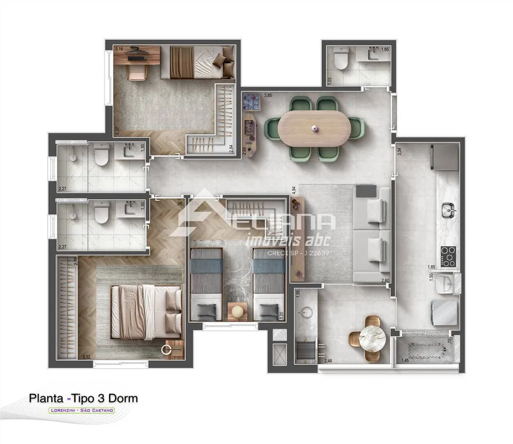 Apartamento, 3 quartos, 79 m² - Foto 3
