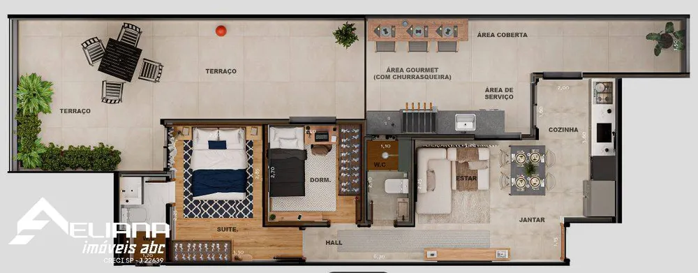 Apartamento, 2 quartos, 59 m² - Foto 3