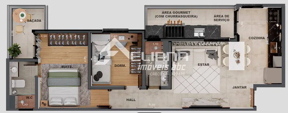 Apartamento, 2 quartos, 59 m² - Foto 1
