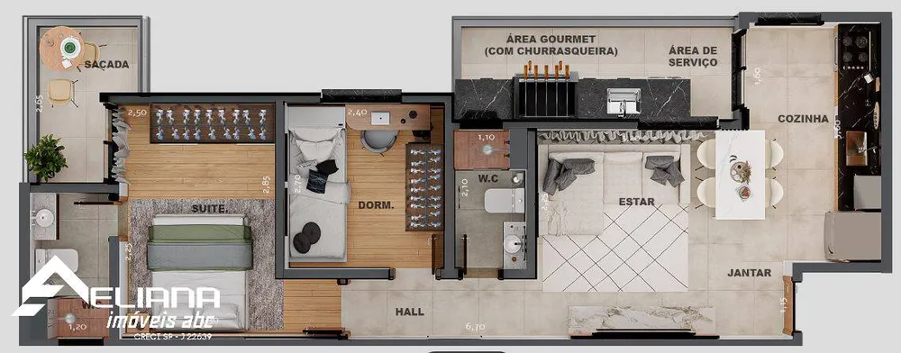 Apartamento, 2 quartos, 59 m² - Foto 8