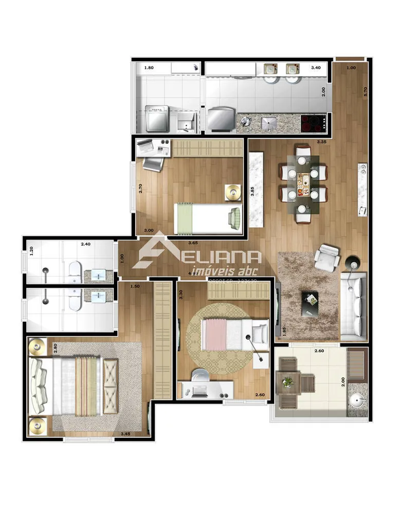 Apartamento, 3 quartos, 84 m² - Foto 2