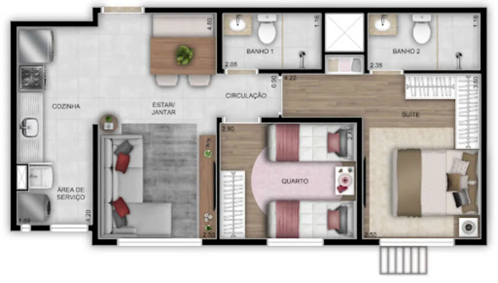 Apartamento, 2 quartos, 49 m² - Foto 8