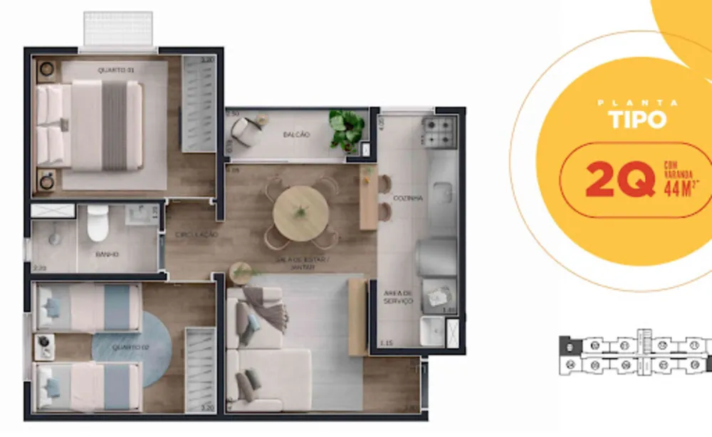 Apartamento, 2 quartos, 60 m² - Foto 14
