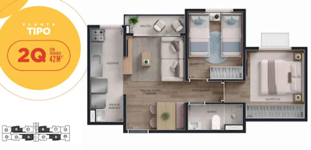Apartamento, 2 quartos, 60 m² - Foto 4