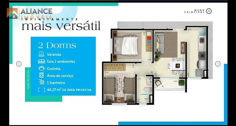 Apartamento, 2 quartos, 44 m² - Foto 3