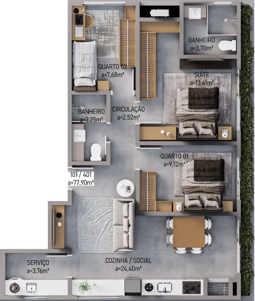 Apartamento, 3 quartos, 99 m² - Foto 9