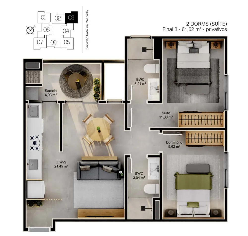 Apartamento, 2 quartos, 63 m² - Foto 8