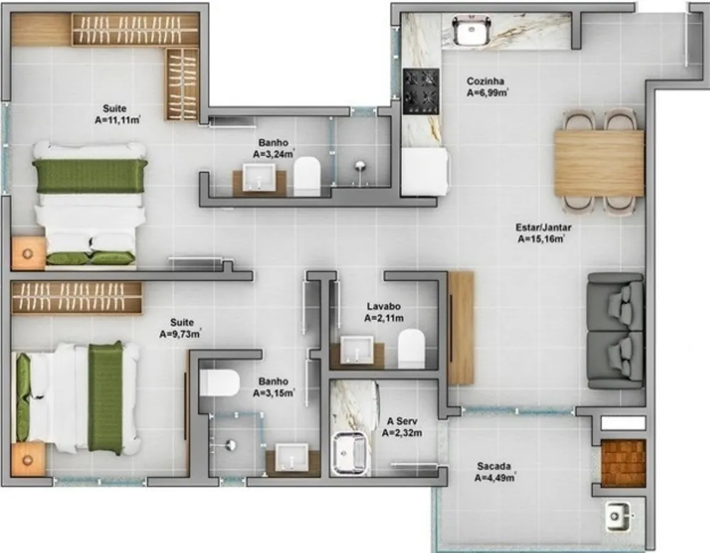 Apartamento, 78 m² - Foto 6