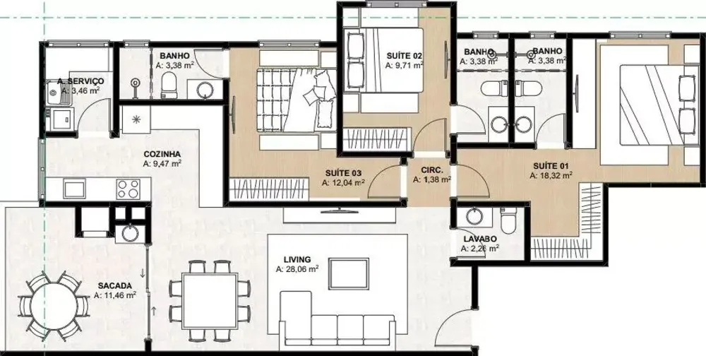 Apartamento, 122 m² - Foto 9