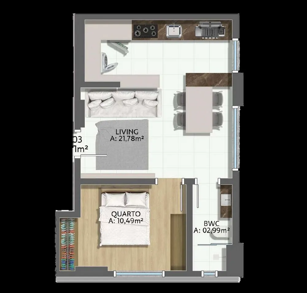 Apartamento, 1 quarto, 40 m² - Foto 2