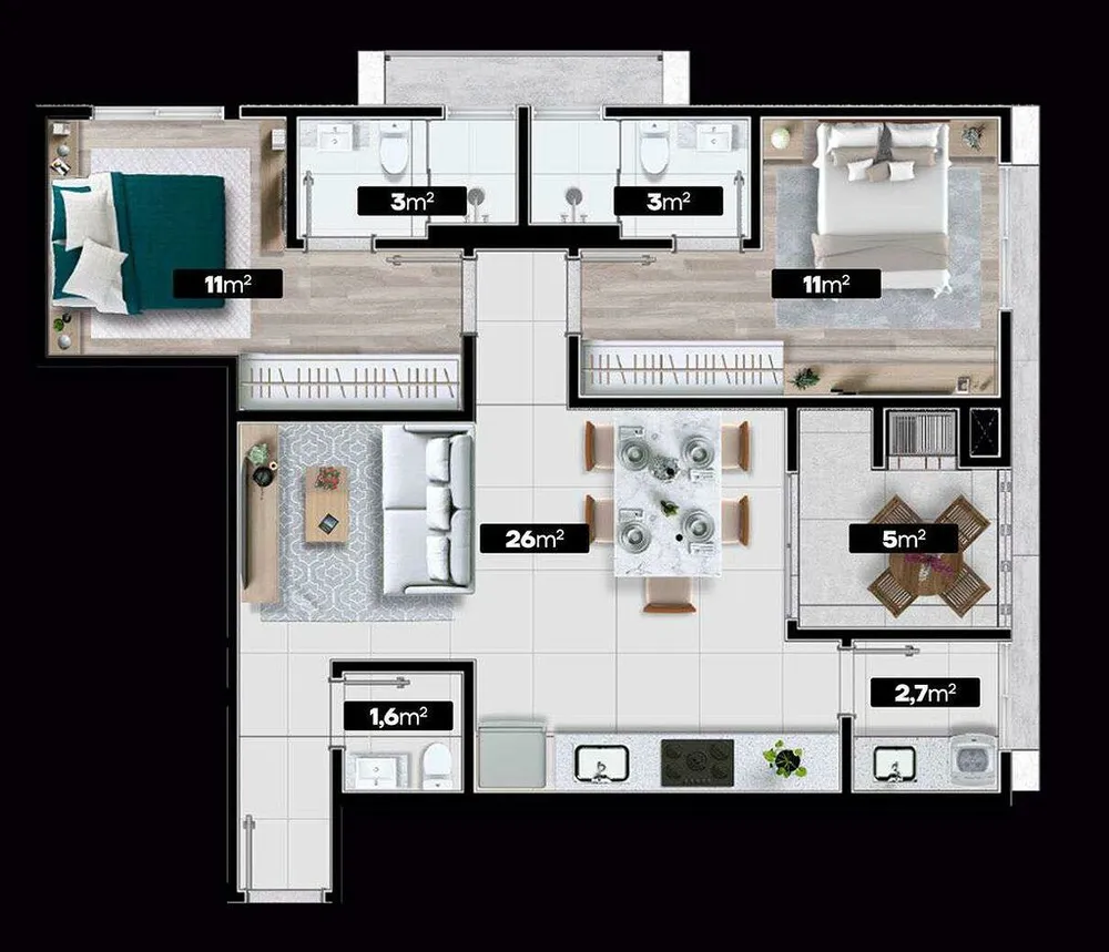 Apartamento, 2 quartos, 72 m² - Foto 6