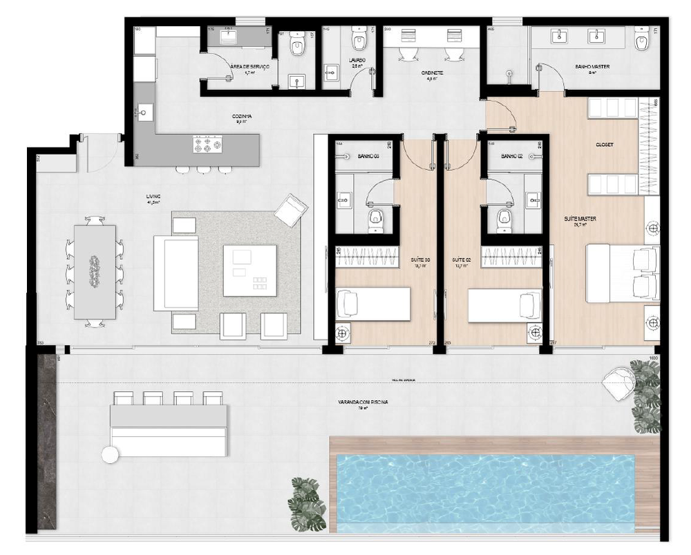 Apartamento à venda com 3 quartos, 231m² - Foto 4