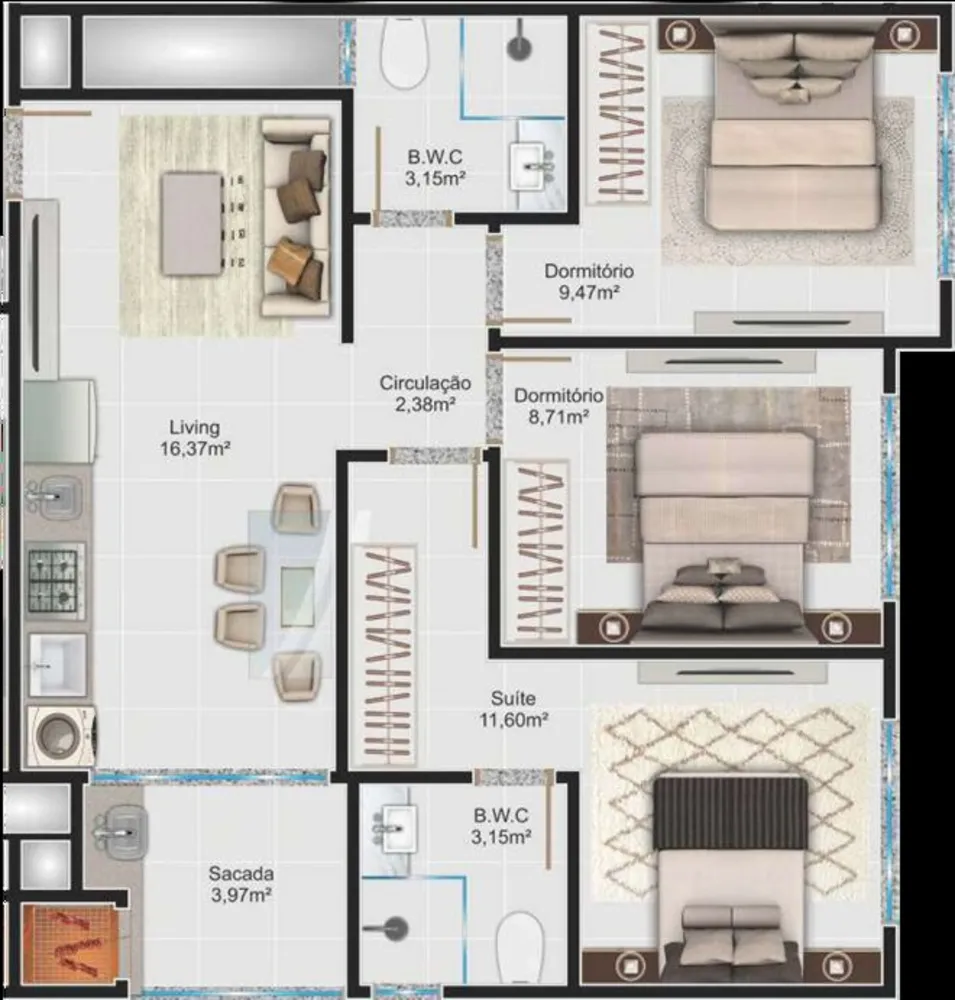 Apartamento, 2 quartos, 68 m² - Foto 4