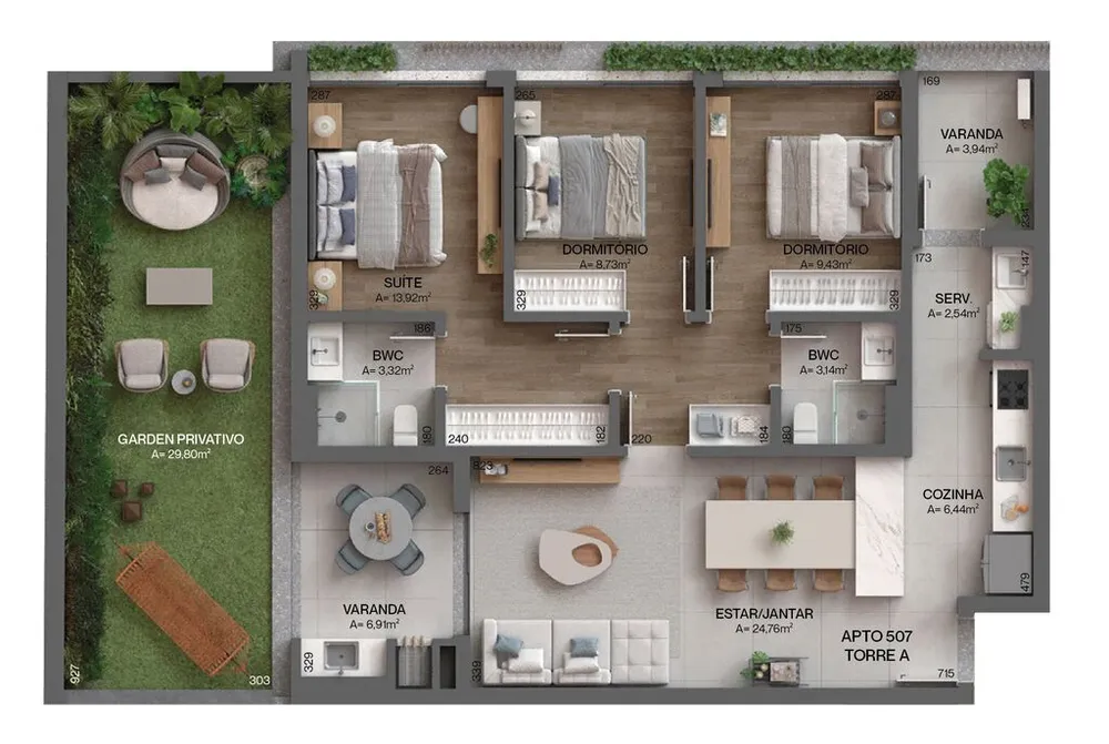 Apartamento, 2 quartos, 77 m² - Foto 8