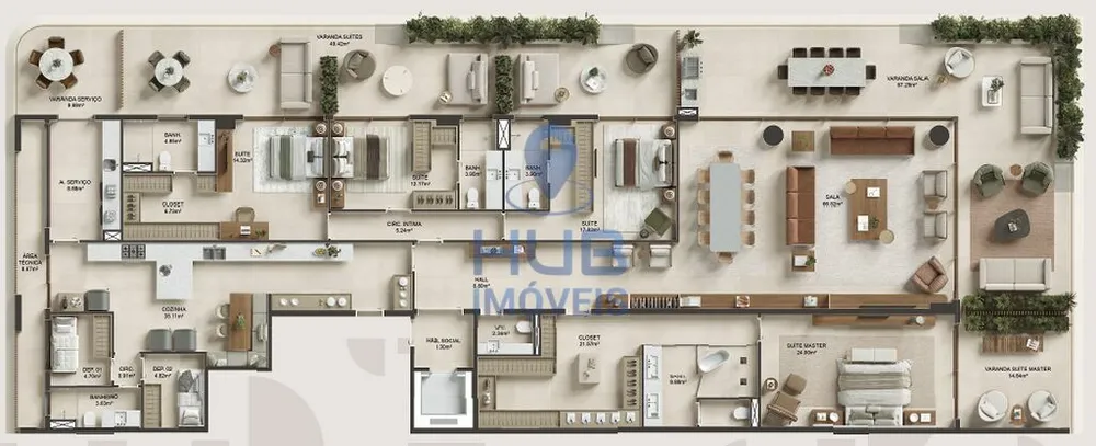 Apartamento, 4 quartos, 1189 m² - Foto 3
