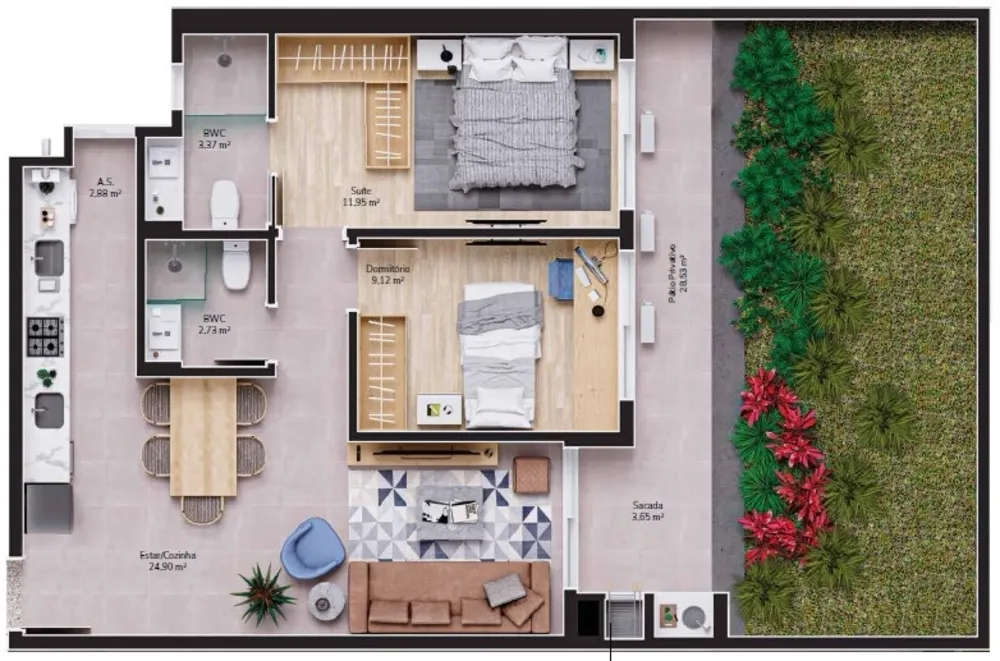 Apartamento, 2 quartos, 66 m² - Foto 3
