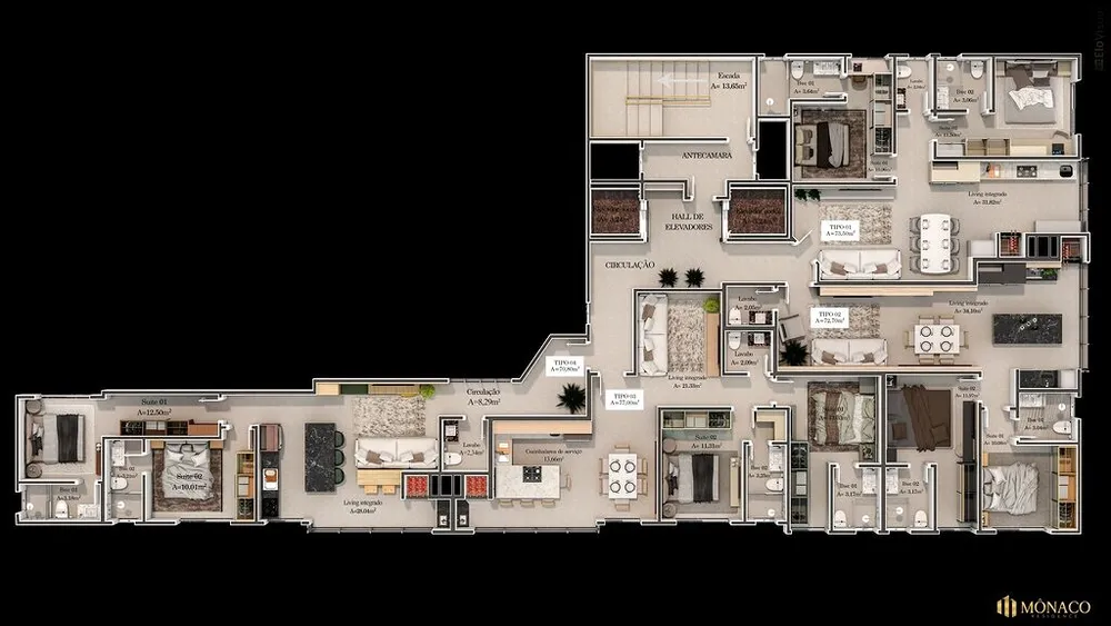 Apartamento, 2 quartos, 77 m² - Foto 2