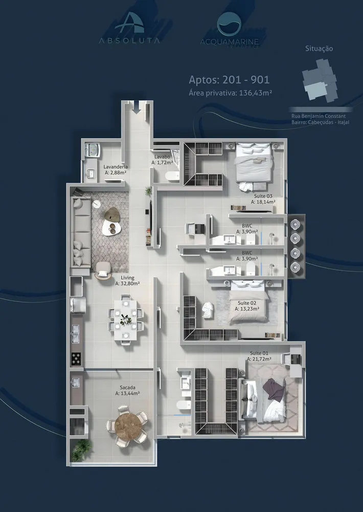 Apartamento, 3 quartos, 201 m² - Foto 1