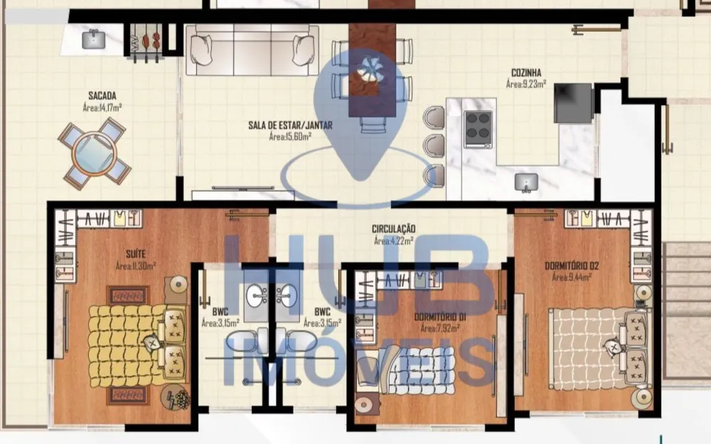 Apartamento, 3 quartos, 73 m² - Foto 2