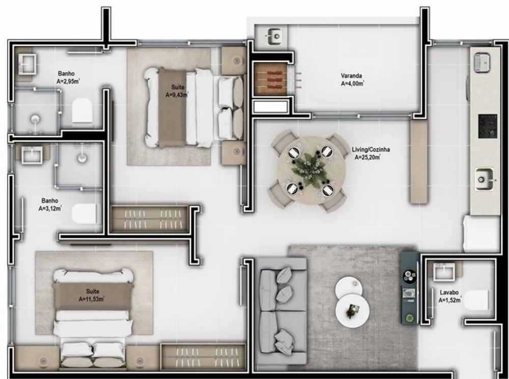 Apartamento, 2 quartos, 67 m² - Foto 4