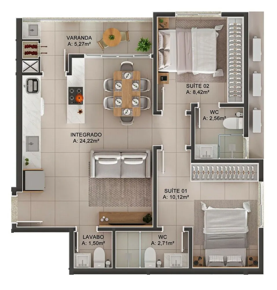 Apartamento, 1 quarto, 60 m² - Foto 4