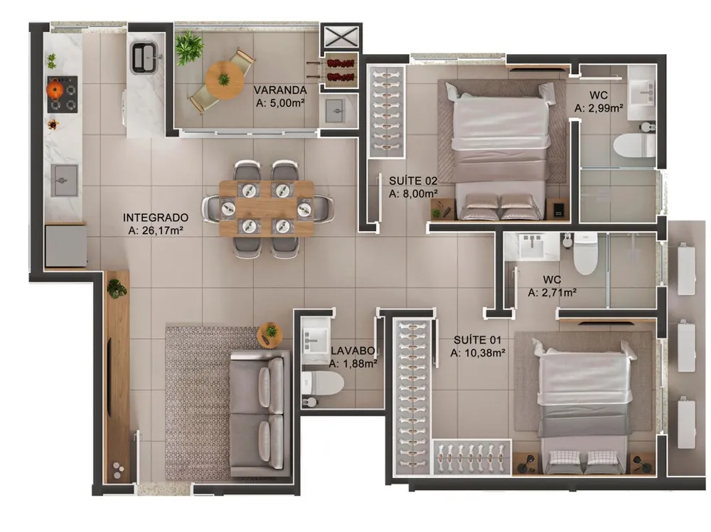 Apartamento, 60 m² - Foto 4