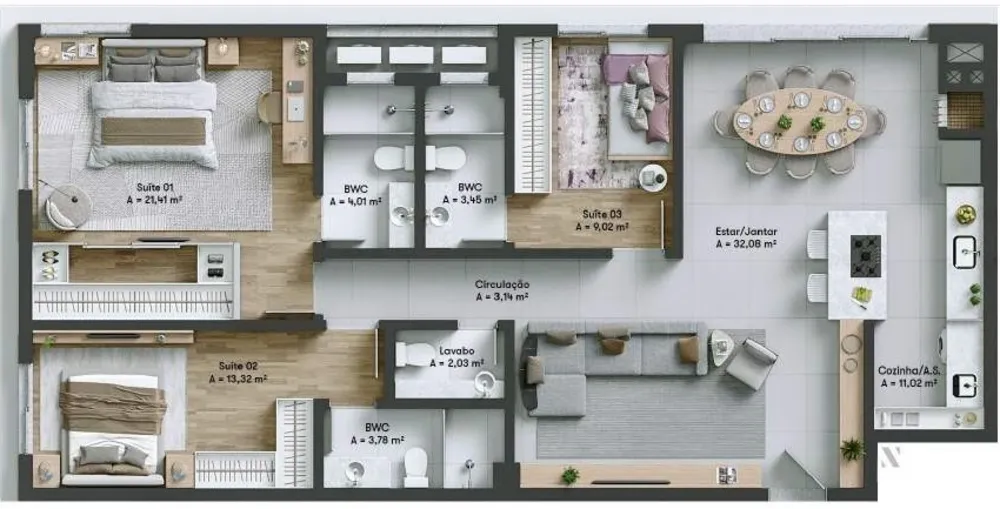 Apartamento, 3 quartos, 119 m² - Foto 4