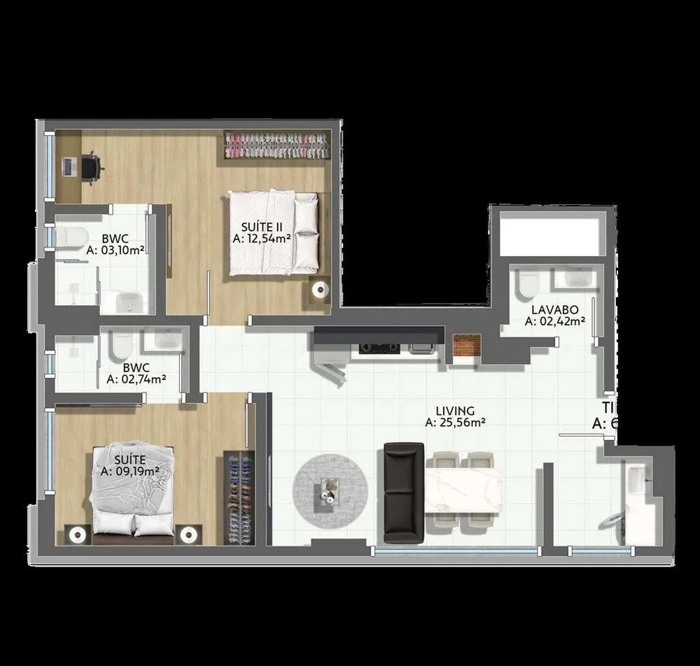 Apartamento, 2 quartos, 66 m² - Foto 1