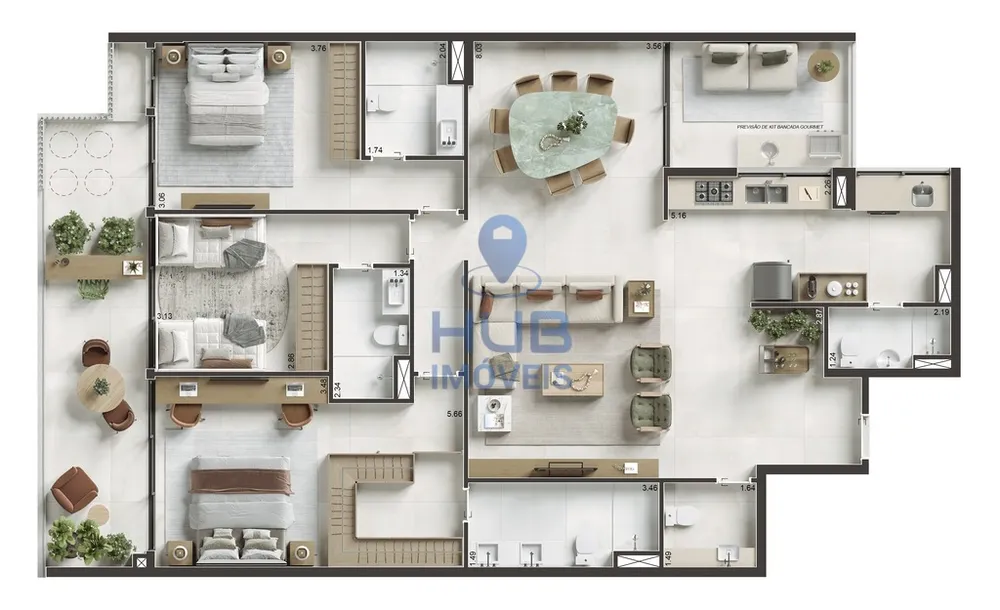 Apartamento, 4 quartos, 205 m² - Foto 3
