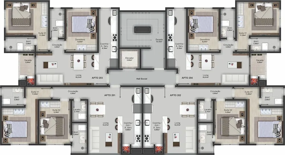 Apartamento, 2 quartos, 64 m² - Foto 3